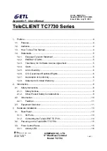 ETL TeleCLIENT TC7730 Series User Manual preview