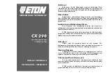 Предварительный просмотр 1 страницы Eton CX 290 Installation & Operation Manual