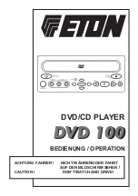 Предварительный просмотр 1 страницы Eton DVD 100 Operation