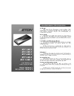 Предварительный просмотр 1 страницы Eton ECC 1200.1 Installation & Operation Manual