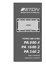 Предварительный просмотр 1 страницы Eton PA 1600.2 Installation & Operation Manual