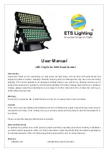 Preview for 1 page of ETS Lighting LED CityColor 1000 Head Control User Manual