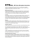 Preview for 1 page of ETS SM1-LE2 Instructions