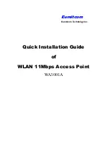 Preview for 1 page of Eumitcom WA3001A Quick Installation Manual