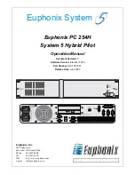 Предварительный просмотр 1 страницы Euphonix PC 254H Operation Manual