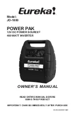 Предварительный просмотр 1 страницы Eureka Power Pak JO-1800 Owner'S Manual