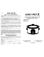 Euro-Pro 7-QUART KC275 Owner'S Manual preview