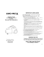 Euro-Pro BAGLESS SHARK EP78 Use And Care Instructions Manual preview