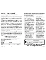 Preview for 6 page of Euro-Pro Bravetti F1100B Owner'S Manual