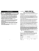 Preview for 7 page of Euro-Pro BRAVETTI JO287HL Owner'S Manual