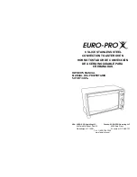 Предварительный просмотр 1 страницы Euro-Pro CONVECTION TOASTER OVEN Owner'S Manual