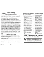 Preview for 3 page of Euro-Pro CV520HB Owner'S Manual