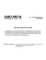 Предварительный просмотр 1 страницы Euro-Pro EP484 Use And Care Instructions Manual