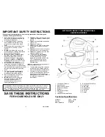 Предварительный просмотр 2 страницы Euro-Pro EP585W Owner'S Manual