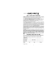 Предварительный просмотр 2 страницы Euro-Pro EP600H Owner'S Manual