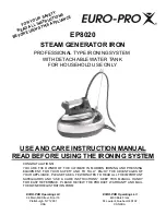 Euro-Pro EP8020 Use And Care Instruction Manual предпросмотр