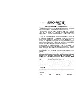 Preview for 2 page of Euro-Pro FC251 Owner'S Manual