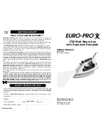 Euro-Pro GI492H Owner'S Manual предпросмотр