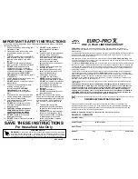 Preview for 2 page of Euro-Pro NINJA MASTER PREP QB900Q 30 Owner'S Manual