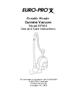 Euro-Pro Portable Wonder 
EP055 Use And Care Instructions Manual preview