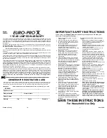 Preview for 3 page of Euro-Pro SC926H Owner'S Manual