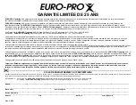 Предварительный просмотр 102 страницы Euro-Pro Select 762XH Instruction Manual