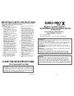 Preview for 2 page of Euro-Pro SELECT EP724H Owner'S Manual