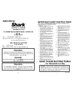 Preview for 3 page of Euro-Pro SHARK SPECTRA EP705 Use And Care Instructions Manual