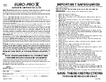 Предварительный просмотр 3 страницы Euro-Pro Shark UV612C Owner'S Manual