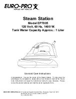 Предварительный просмотр 1 страницы Euro-Pro STEAM STATION EP7005 Use And Care Instructions Manual