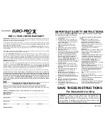 Preview for 3 page of Euro-Pro TAPCLEAN HEPA EP035H3 Owner'S Manual