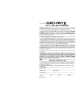 Preview for 2 page of Euro-Pro VPW38H Owner'S Manual