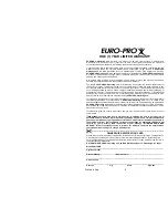 Предварительный просмотр 2 страницы Euro-Pro VPW38HB Owner'S Manual