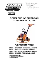 Euro Shatal ST122 - M12800 - ROBIN GASOLINE Operating Instructions/Spare Parts List preview