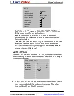 Preview for 14 page of Euro Video EVC-DG-BX360BNW User Manual