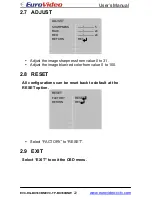 Preview for 22 page of Euro Video EVC-DG-BX360BNW User Manual