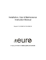 EURO E120BCSS Installation, Use & Maintenance Instruction Manual preview