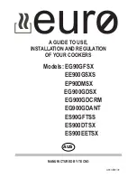 EURO EE900GSXS User And Installation Manual предпросмотр