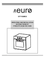 Предварительный просмотр 1 страницы EURO EPY60MSS Operating And Installtion Instructions