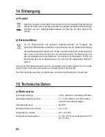 Предварительный просмотр 22 страницы Eurochron EFWS S250 Operating Instructions Manual