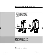 Предварительный просмотр 1 страницы Euroclean Back Vac 10 Instructions For Use Manual