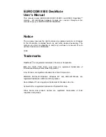 Preview for 1 page of EUROCOM 8500-C DeskNote User Manual