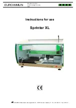 EUROIMMUN Medizinische Labordiagnostika AG Sprinter XL Instructions For Use Manual preview