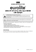 Preview for 3 page of EuroLite Akku IP UP-4 Plus HCL Spot WDMX User Manual