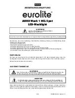 Предварительный просмотр 3 страницы EuroLite AKKU Wash 1 HCL Spot User Manual