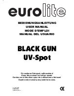 EuroLite BLACK GUN UV-spot User Manual preview