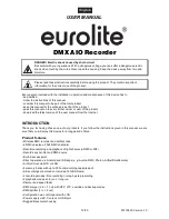 Preview for 12 page of EuroLite DMX AIO Recorder User Manual