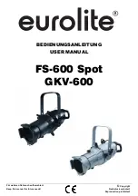 Предварительный просмотр 1 страницы EuroLite FS-600 Spot GKV-600 User Manual