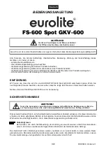 Предварительный просмотр 3 страницы EuroLite FS-600 Spot GKV-600 User Manual