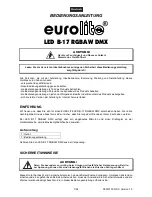 Предварительный просмотр 3 страницы EuroLite LED B-17 RGBAW DMX User Manual